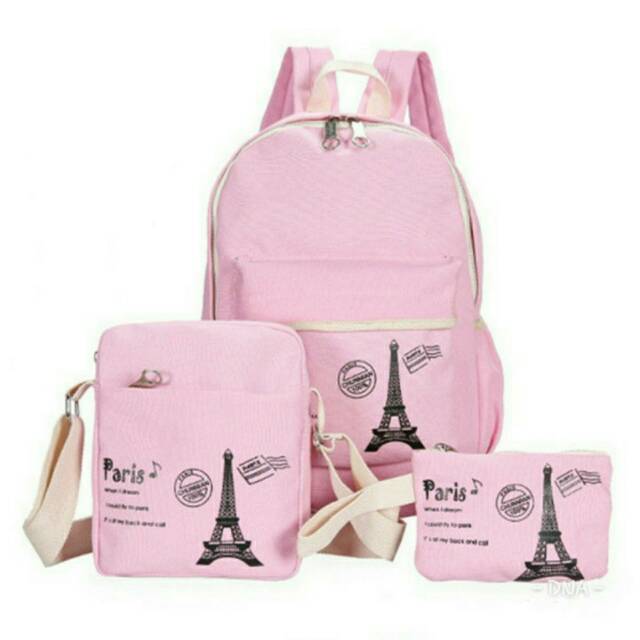 TAS RANSEL SEKOLAH WANITA PARIS 3IN1