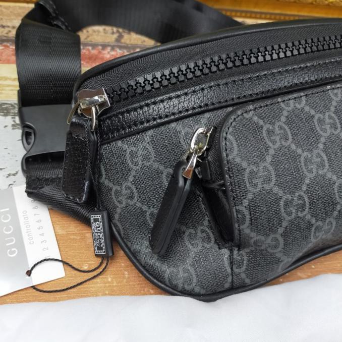 Terlaris Waistbag Bumbag Pria Gucci Eden Semi Premium - Hitam Bagus