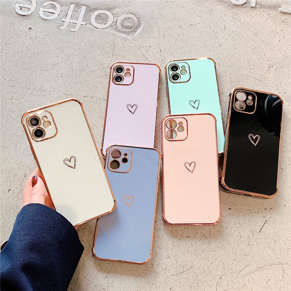 Soft Case TPU Motif Hati Untuk iPhone 11 12 13 Pro Max 12 13 Mini X XS Max XR 7 8 Plus SE2020