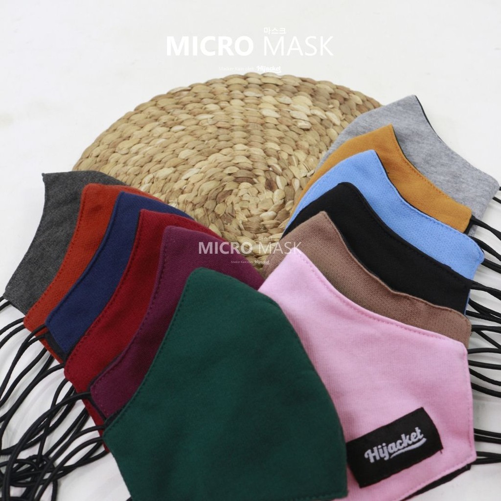 TERLARIS masker kain wanita pria micro mask by hijacket 12 varian warna MODEL EARLOOP & HEADLOOP-5