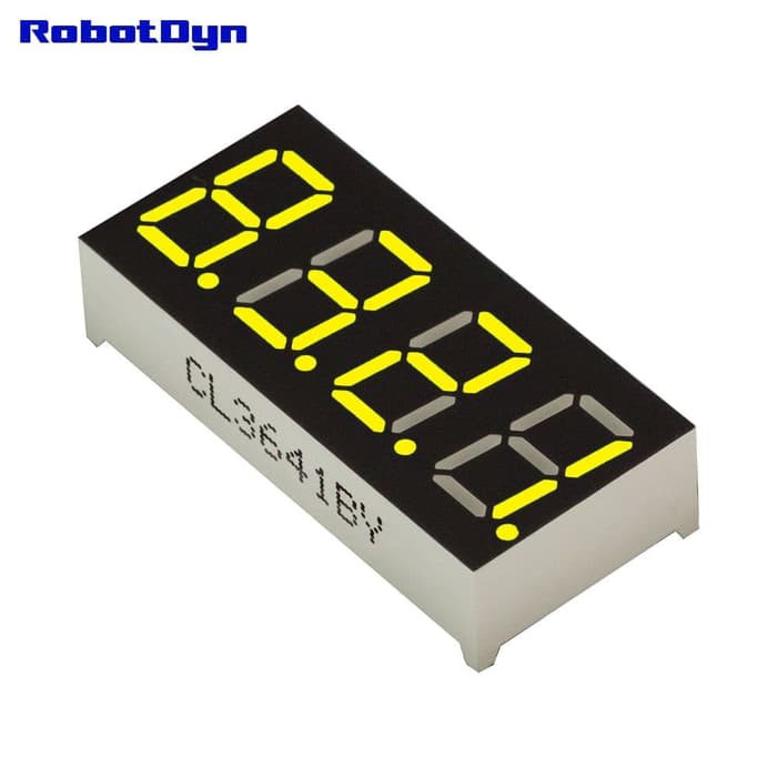 YELLOW 4-Digit Decimal Seven Segment 0.36" Common Anode LED Kuning