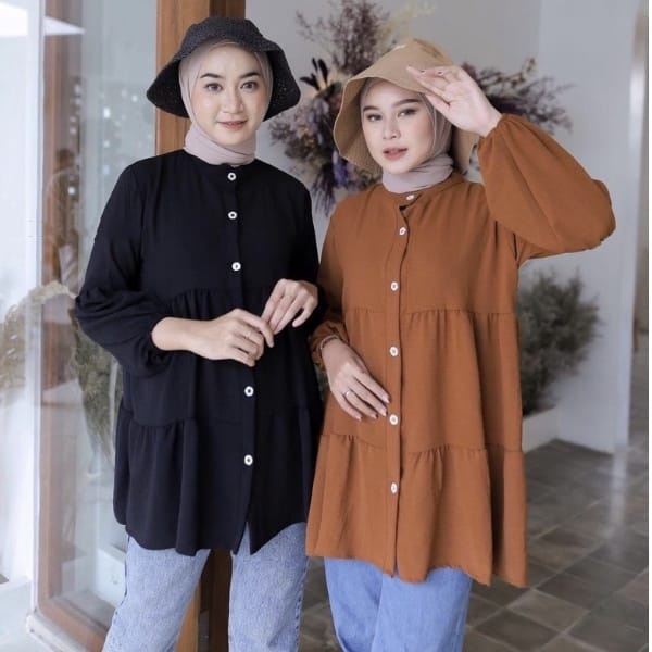 MF DANNY TUNIK Baju Fashion Pakaian Atasan Wanita Perempuan Cewek Muslim Model Terbaru 2022 Katun Ke