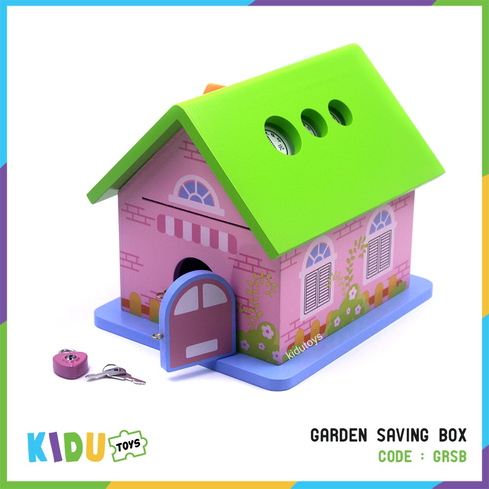 Mainan Anak Rumah Kayu Celengan Kayu / Saving Box Kidu Toys