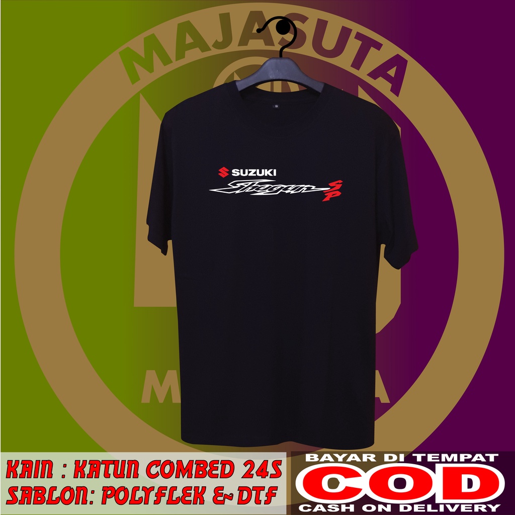 KAOS SUZUKI SHOGUN SP SABLON DEPAN SAJA  KATUN COMBED 24S TEBAL//BISA COD//KAOS DISTRO//KAOS MOTOR//