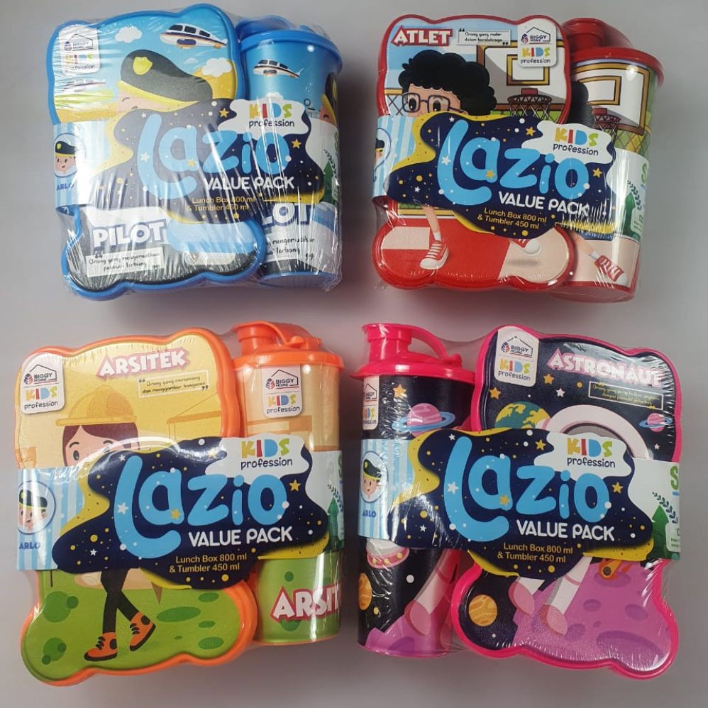 Tempat Makan Set Biggy Lazio + Botol Minum / Kotak Makan Set Botol Minum