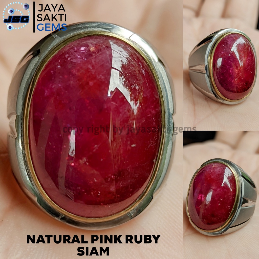 Natural Batu Akik Permata Red Ruby Siam Corundum Free Memo Lab PRC01