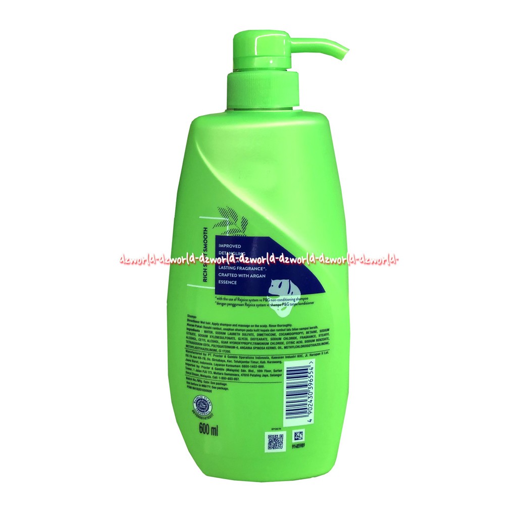 Rejoice Shampoo 600ml Rich Soft Smooth Halus Lembut Shampo