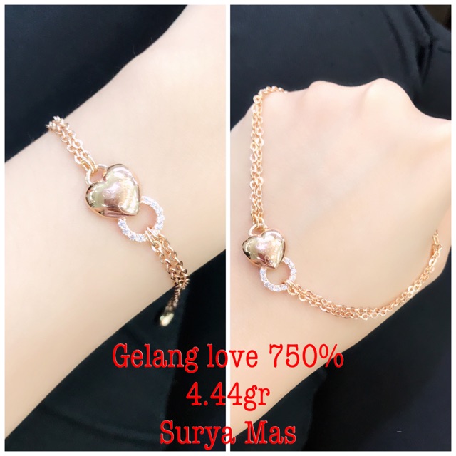 Gelang rantai emas 750%