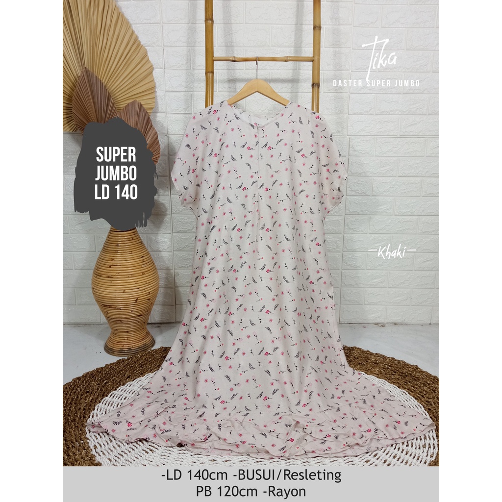 LD 140cm (40 Motif) Daster SUPER JUMBO dan Daster Kaftan LD 150cm Ruffle (Part 1) Daster Rempel JUMBO Daster Viral-Tika Khaki
