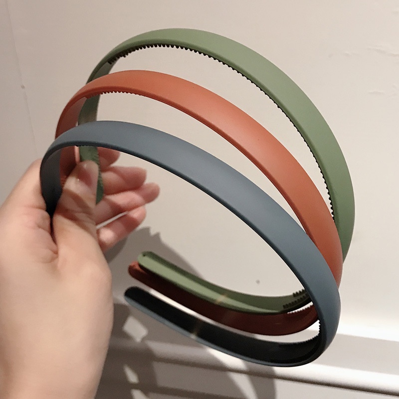 Headband Model Lebar Bahan Plastik Warna Permen Aksesoris Mode