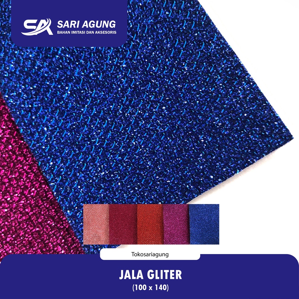 BAHAN JALA GLITER (METER) KAIN GLITTER PASIR KAKU