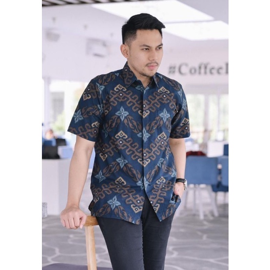 Baju batik pria kemeja batik pria cowok lengan pendek pekalongan G55