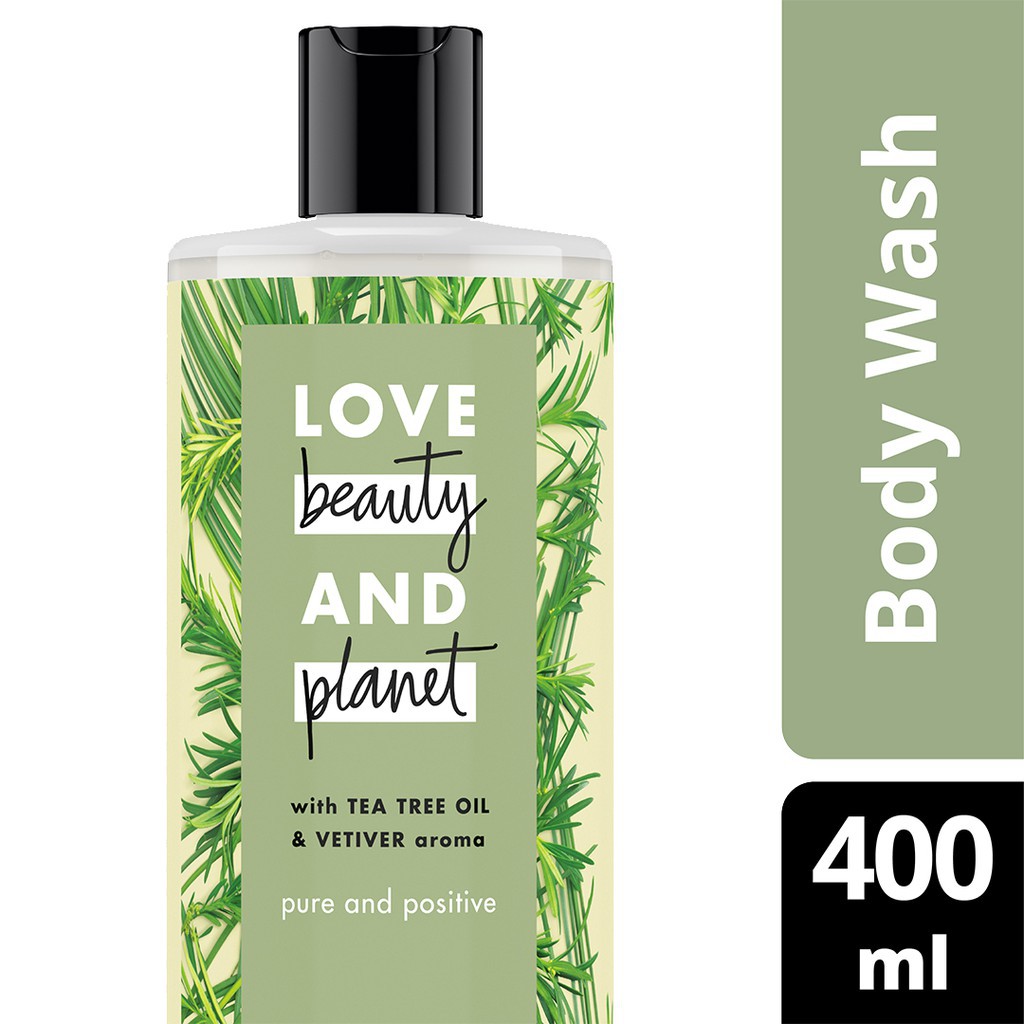 Love Beauty & Planet Pure And Positive, Tea Tree Oil & Vetiver Body Wash 400Ml