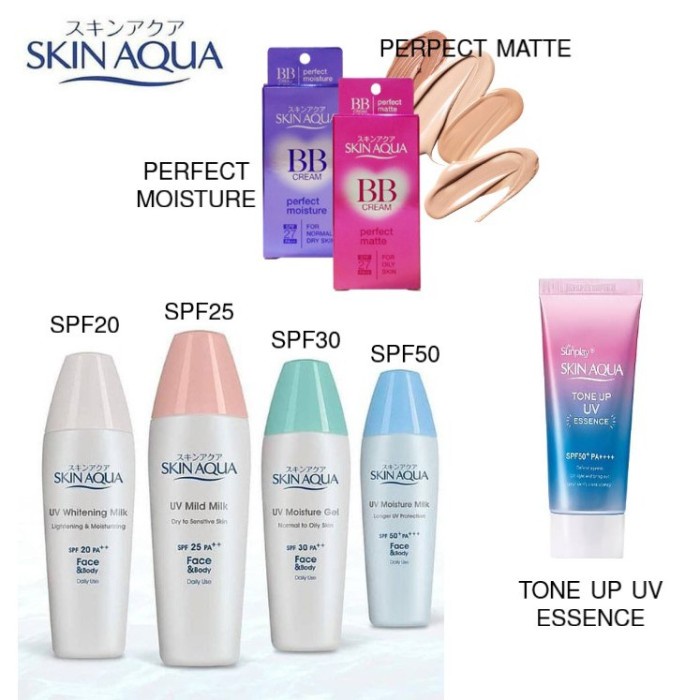 SKIN AQUA TONE UP ESSENCE SERIES ORIGINAL BPOM - BB CR OILY PINK