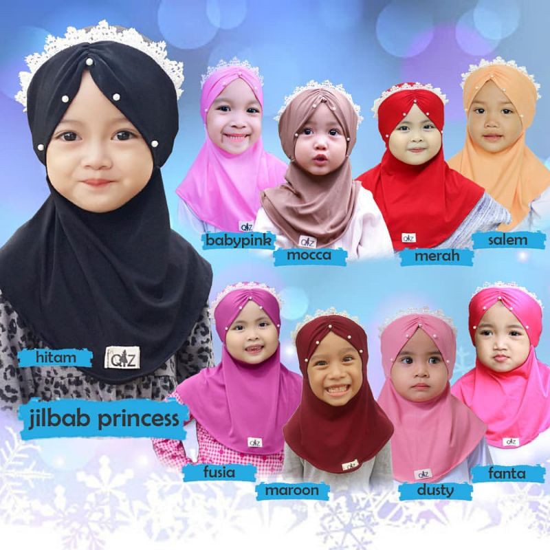 Jilbab Anak Model Princess / jilbab anak jersey premium