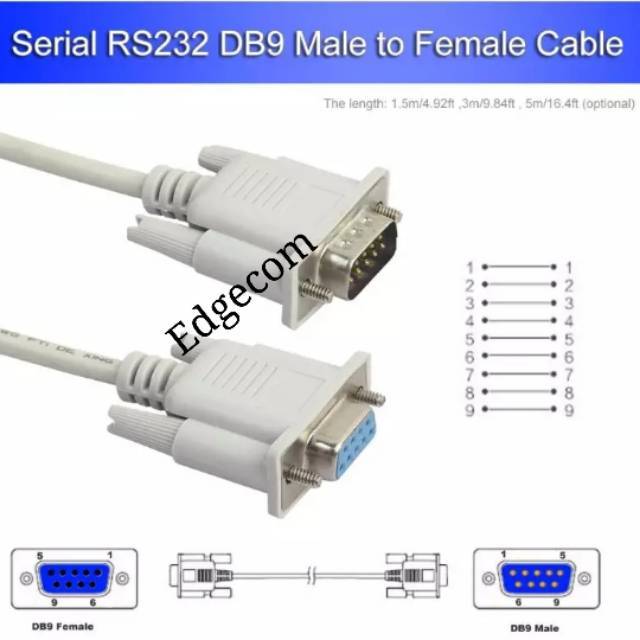 Kabel Serial DB9 Male to Female 1,5M NETLINE