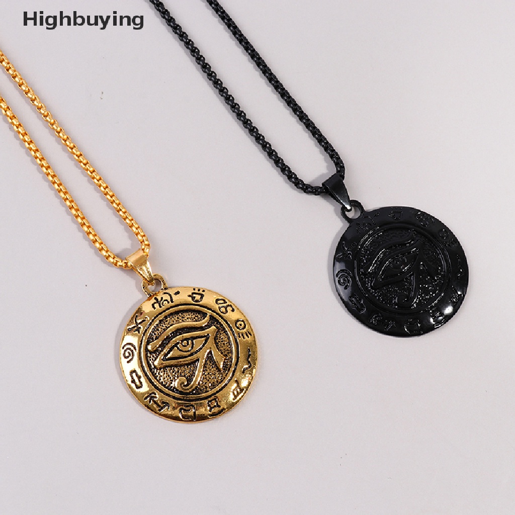 Hbid 1pc Kalung Rantai Liontin Mata Horus Gaya retro punk Untuk Wanita Glory