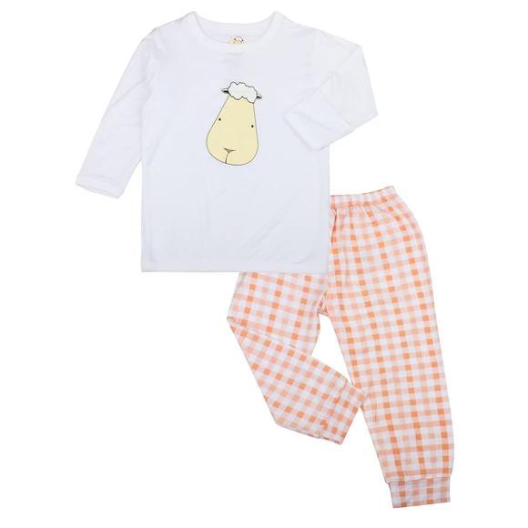 BBS Bamboo Long Sleeve Shirt &amp; Pants The Whole Sheep + Checkers Orange