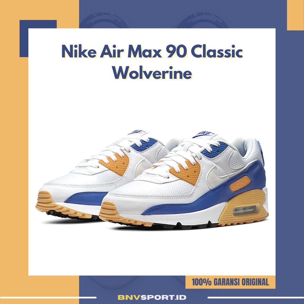 Sepatu Casual Pria Nike Air Max 90 Classic Wolverine CT4352-101 Original Sneakers Men's Fashion Shoe