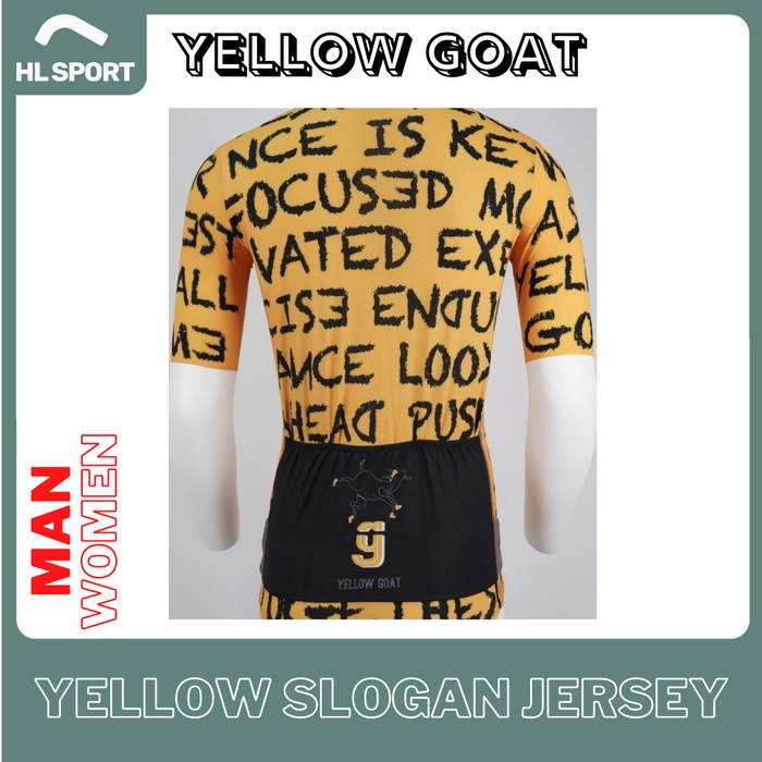 Yellow Goat Cycling Jersey Sepeda Yellow Slogan MAN WOMEN