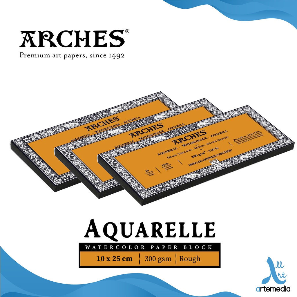 Jual Kertas Cat Air Arches Aquarelle 10X25Cm Watercolor Paper Block Indonesia|Shopee Indonesia