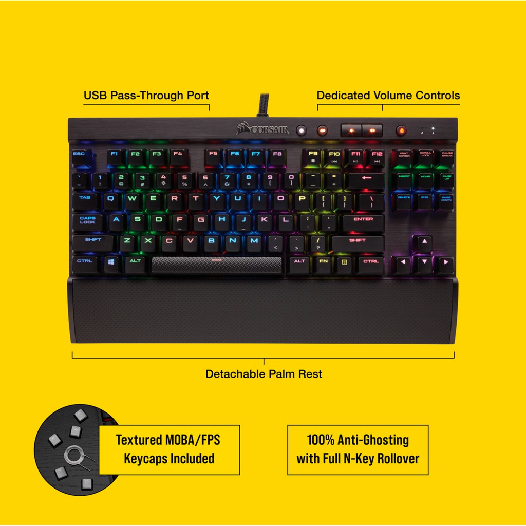 Corsair K65 RGB RapidFire TKL - Mechanical Gaming Keyboard