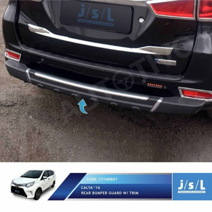 Pegaman Bumper Belakang Calya 2016 - 2020 Rear Bumper Guard With Trim