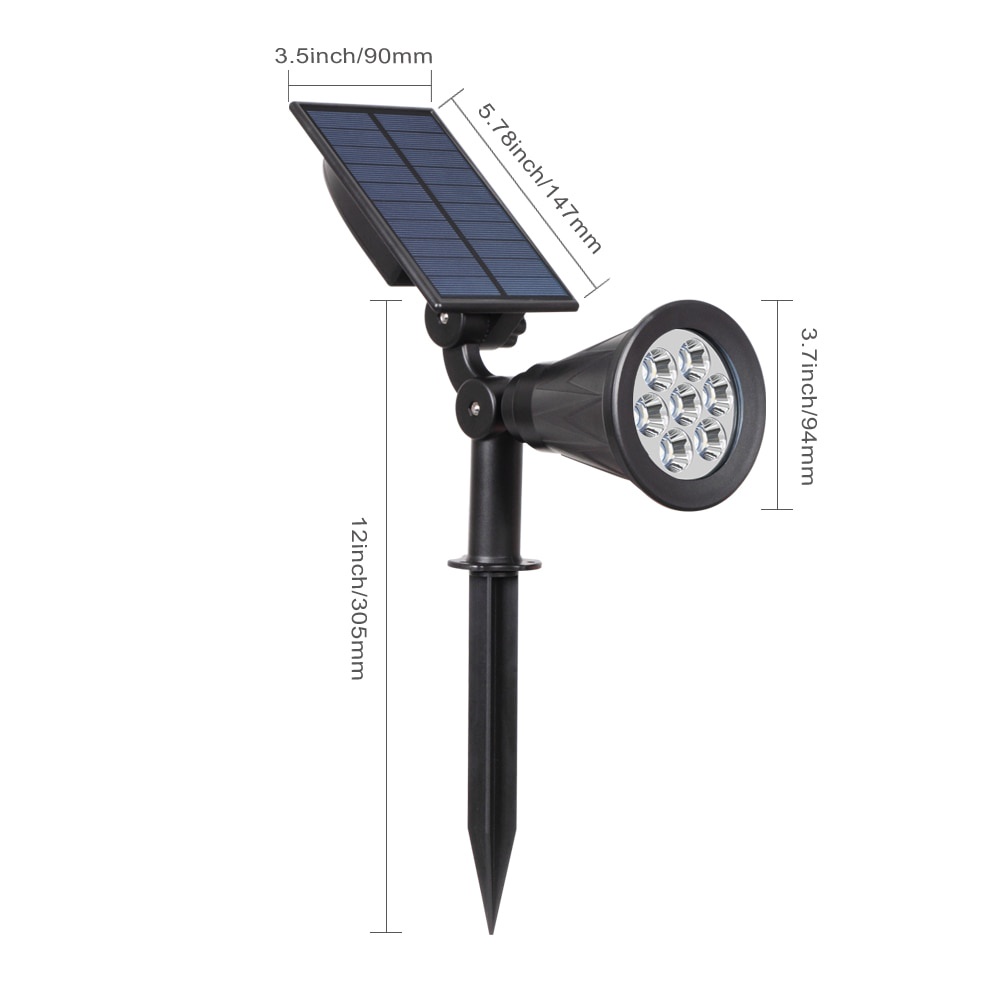 Lampu Taman Lampu Tancap Lampu Pohon Lampu Pagar Lampu Tembok dinding Energi surya Solar Panel energy RGB 7 LED Warna Warni anti air Solar Spotlight Auto Color-Changing Outdoor Lighting Garden Solar Lamp Landscape Wall Light for Decoration waterproof