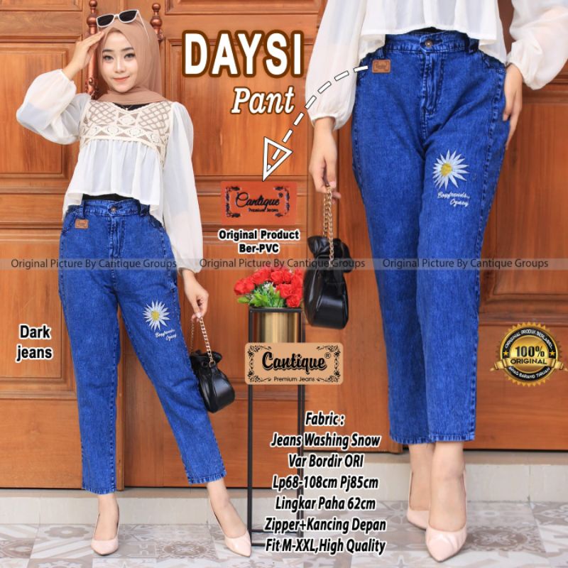 Daysi pant celana jeans wanita bordir by cantique