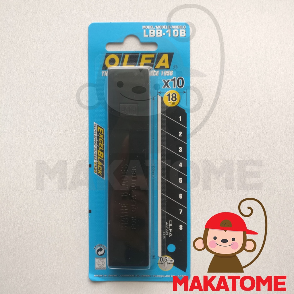 

OLFA LBB-10B 18mm Spare Blade cutter isi 10 excel black 18 mm japan