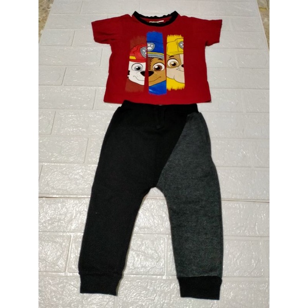 Preloved Set Fox Baby 2in2 Paw Patrol Preloved Kaos Anak Paw Patrol Preloved Celana Jogger Fox Baby 