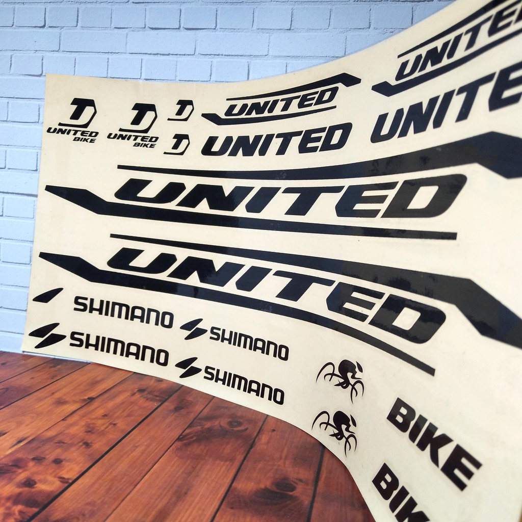 Cutting Stiker United Set Dewasa Variasi Sepeda Sticker Frame Aksesoris Body Style Lipat Keren Decal Striping Bike Road Fixie Mtb Balap Timbul Universal Murah Reflective Nyala Tahan Air Bodi Hologram Batang Gunung Anak Sepedah Kustom Modif