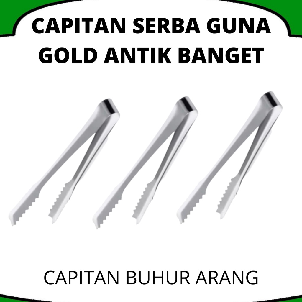 CAPITAN BUHUR KUE MAKANAN STEINLESS GOLD I SENDOK BUHUR CAPITAN ARANG