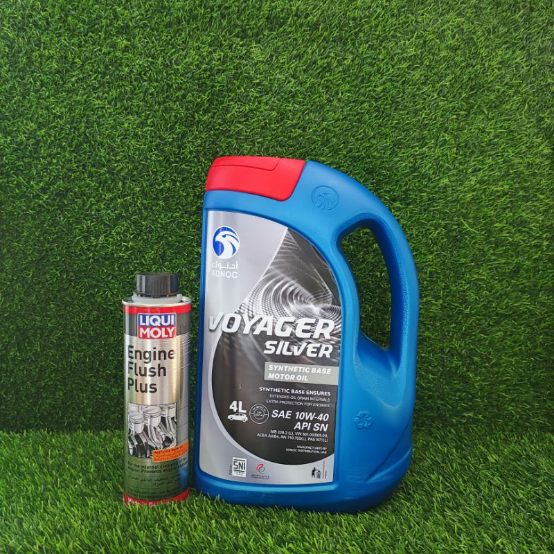 ADNOC VOYAGER SILVER 10W40 4 LITER + LIQUI MOLY ENGINE FLUSH PLUS 300ml