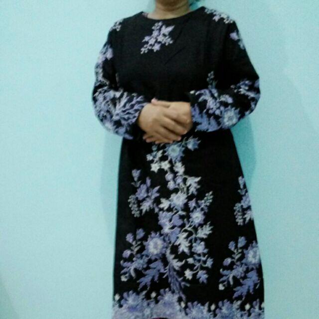 Baju Batik Wanita Atasan Tunik Batik Pekalongan Murah Lengan Panjang Motif Sakura