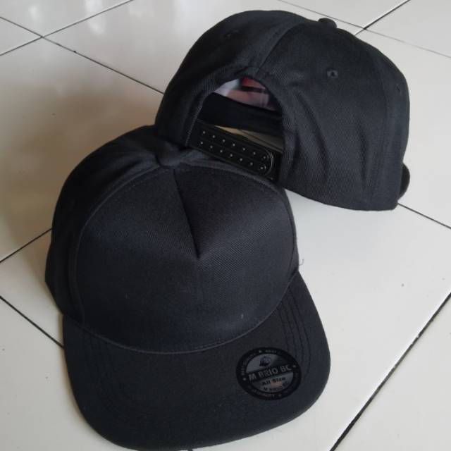 TOPI SNAPBACK HITAM POLOS & TOPI HIPHOP  HITAM POLOS
