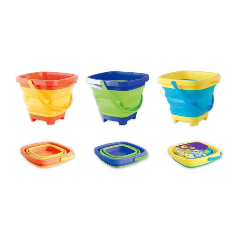 Mary Portable Anak Pantai Ember Pasir Mainan Lipat Collapsible Plastic Pail Multi Purpose Summer Party Play Storag