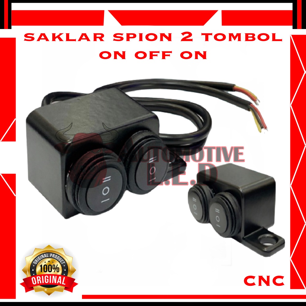 ORIGINAL SAKLAR LAMPU MOTOR SPION ON OFF ON 2 TOMBOL FULL CNC  | SWITCH ON OFF | SAKLAR LAMPU TEMBAK