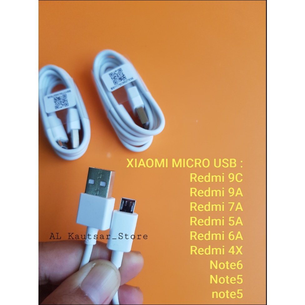 Kabel data xiaomi micro Redmi9C Redmi9A Redmi7A Redmia5A Redmi6A Refmi4X Note5 Note6 original 100%