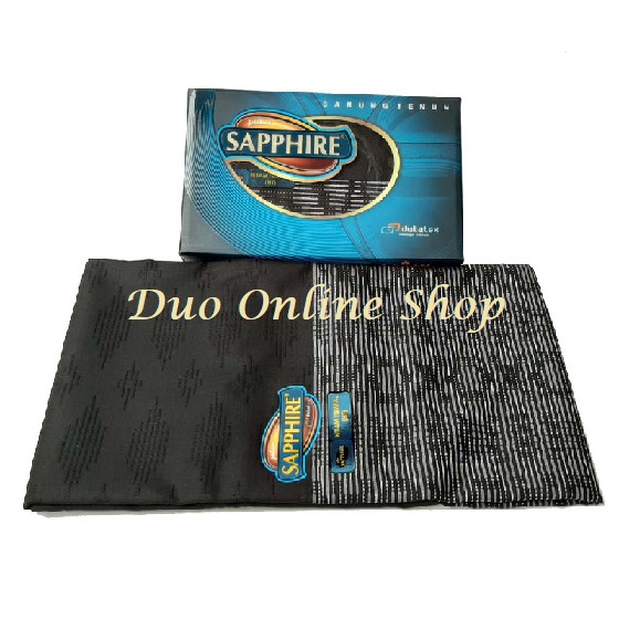 1bh Sarung Tenun SAPPHIRE polos hitam putih
