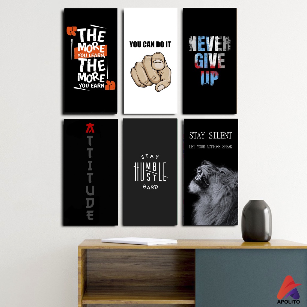 APOLITO 10X20 WALLDECORE HIASAN DINDING PAJANGAN POSTER KAYU QUOTE MOTIVASI INGGRIS
