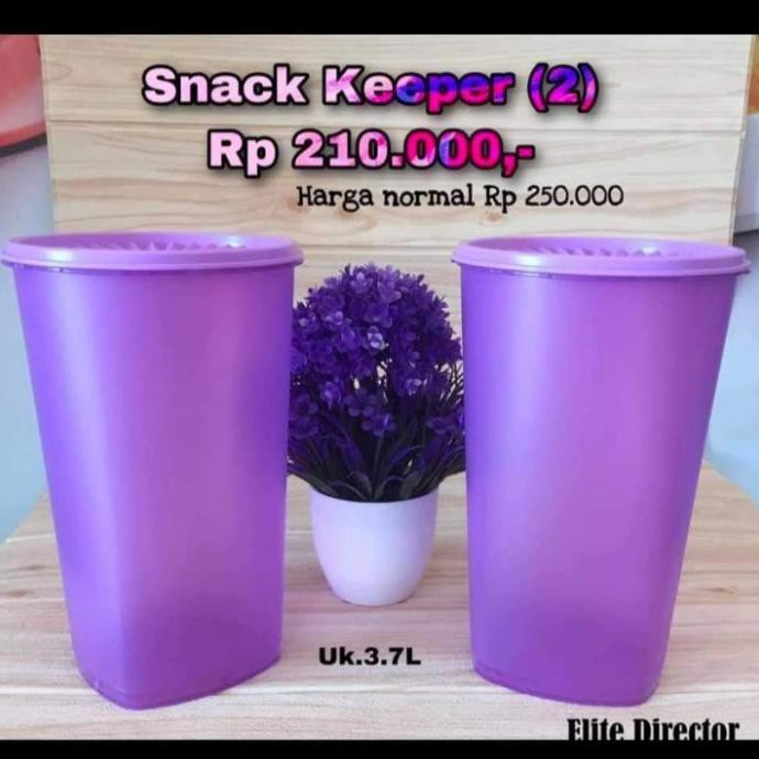 snack keeper by Tupperware Tuperware Tuper ware, isi 2 pcs warna ungu