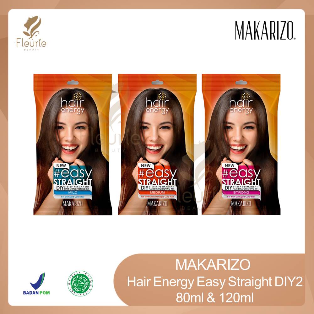 Makarizo Hair Energy Easy Straight DIY2 - Pelurus Rambut Easy Straight Mild Medium Strong Original BPOM