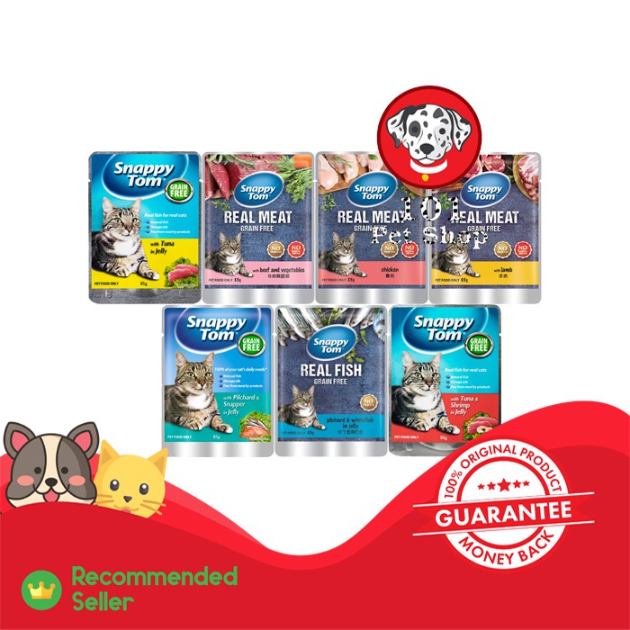 MAKANAN KUCING BASAH SNAPPY TOM POUCH 85GR ALL VARIAN