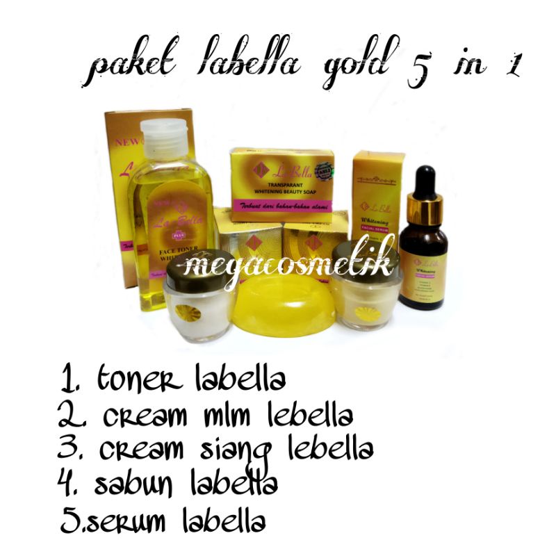 PAKET LEngkap labella gold Original / la bela / la bella Original