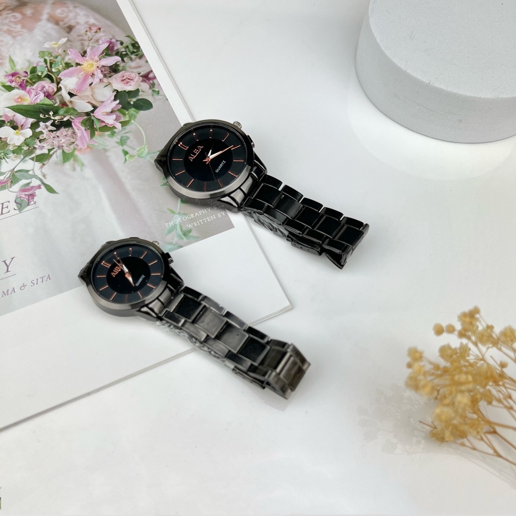 COD✅ Jam Tangan Couple Rantai Gaya Klasik Analog Watch Wanita Pria Fashion Harga Grosir Murah   S1208