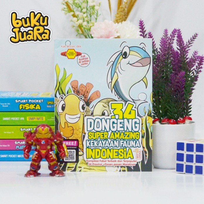 Jual BUKU DONGENG BERGAMBAR 34 DONGENG KEKAYAAN FAUNA INDONESIA HEWAN