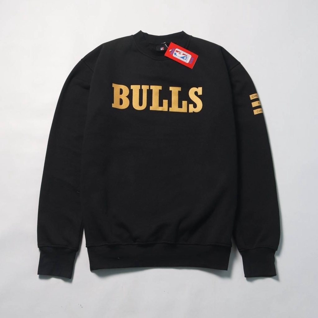 JAKET SWEATER CREWNECK CHICAGO BULLS GOLD SIMPLE UNISEX GOOD QUALITY