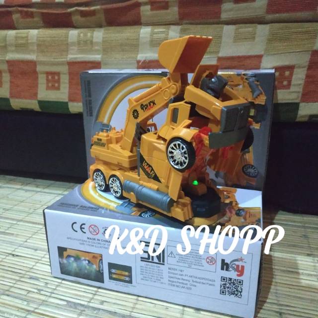 TRUCK ROBOT-TRUK TRANSFORMERS-MAINAN TRUCK EXCAVATOR-MAINAN ROBOT