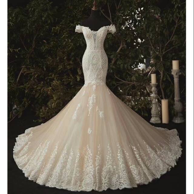 Pre order gaun pengantin mermaid baju pengantin sabrina wedding dress import wedding gown mewah